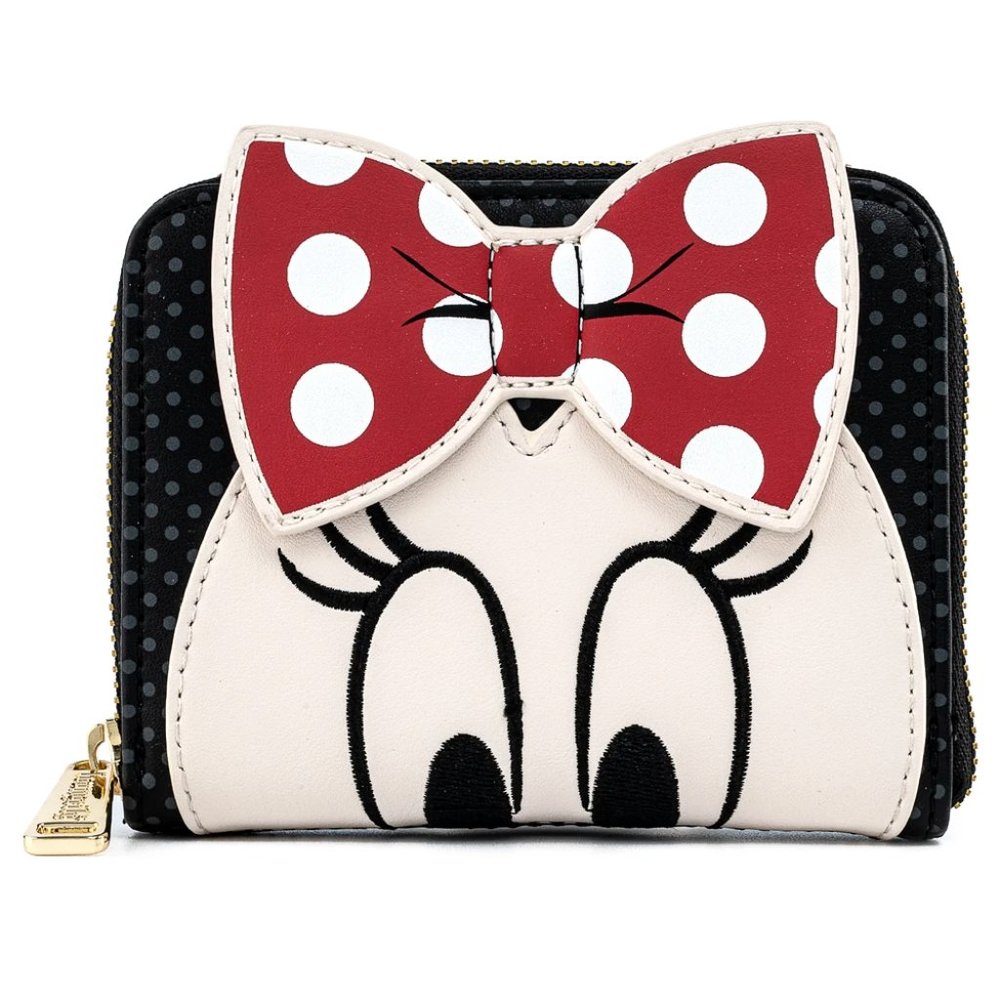 Loungefly Disney Minnie Mouse Wallet Polka Dot Bow Zip Around - Picture 1 of 5